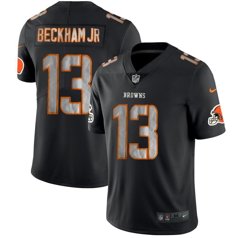 Men Cleveland Browns #13 Beckham Jr Nike Fashion Impact Black Color Rush Limited NFL Jerseys->youth nfl jersey->Youth Jersey